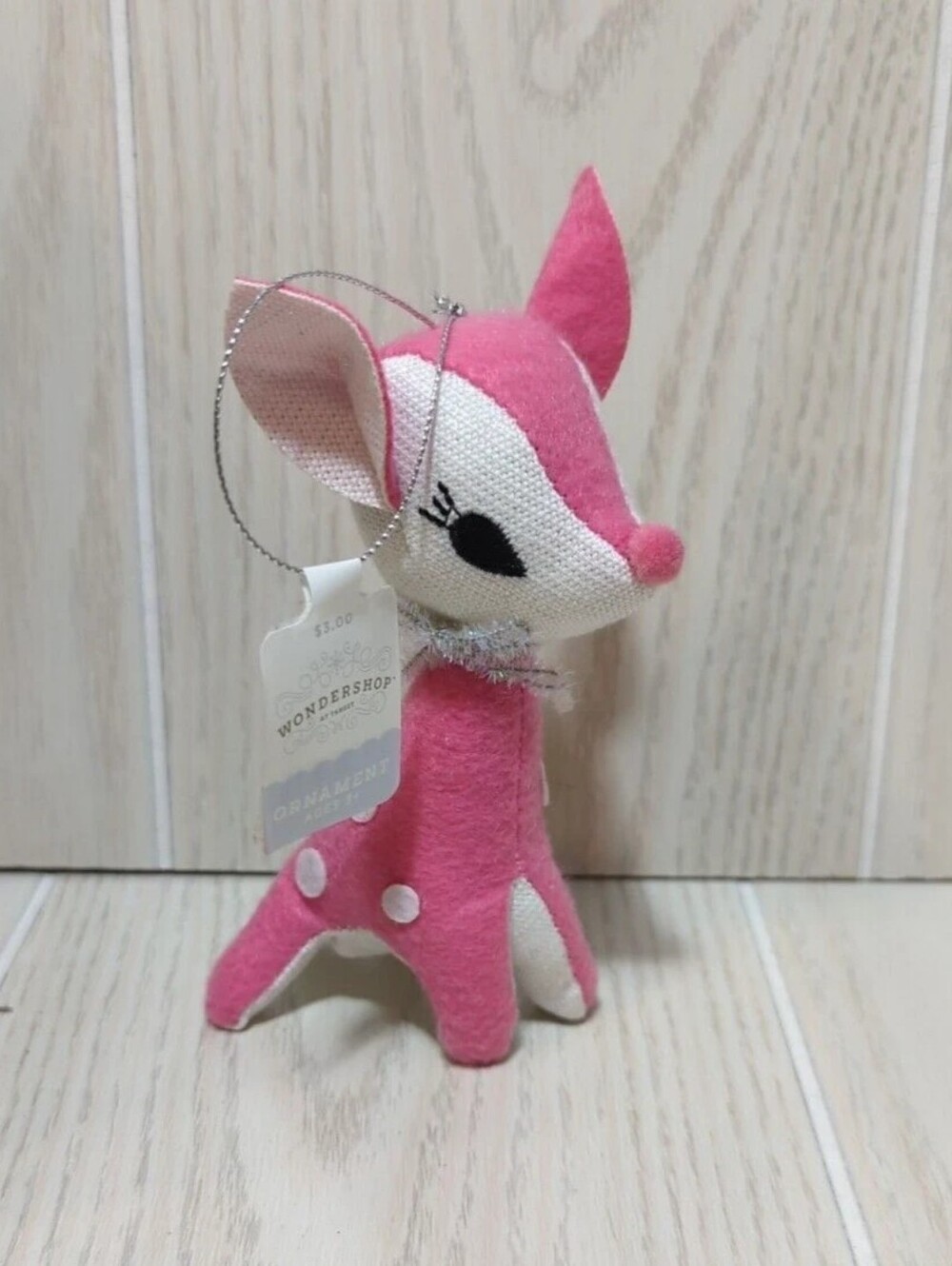 Wondershop Pink Deer Plush Ornament